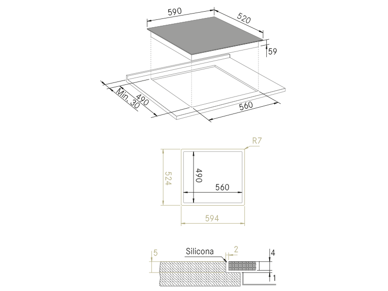 Placas - H-Connect 603 Slider Bridge - Plano técnico