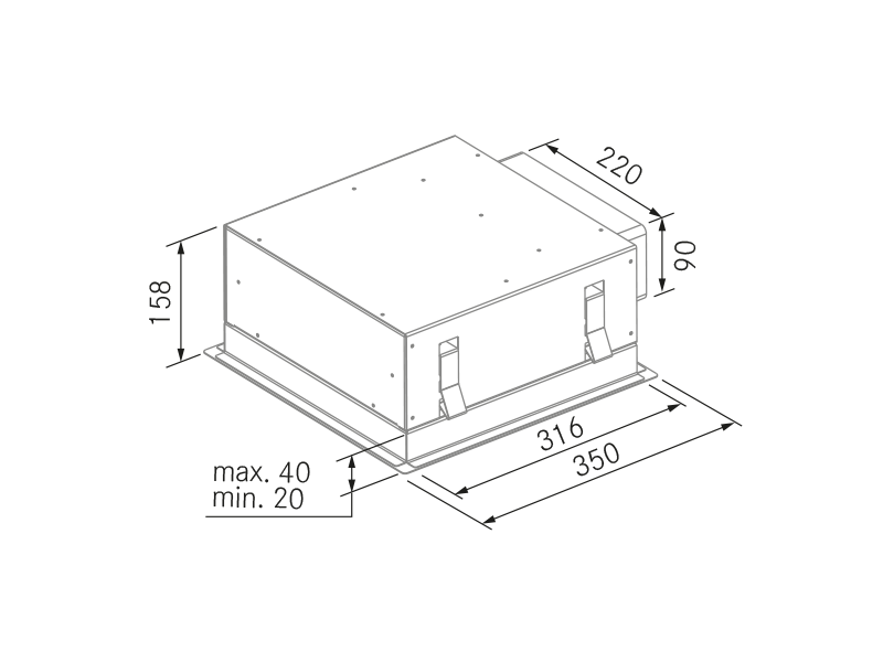 Exaustores - Filtros textiles de carbón activo - Plano técnico