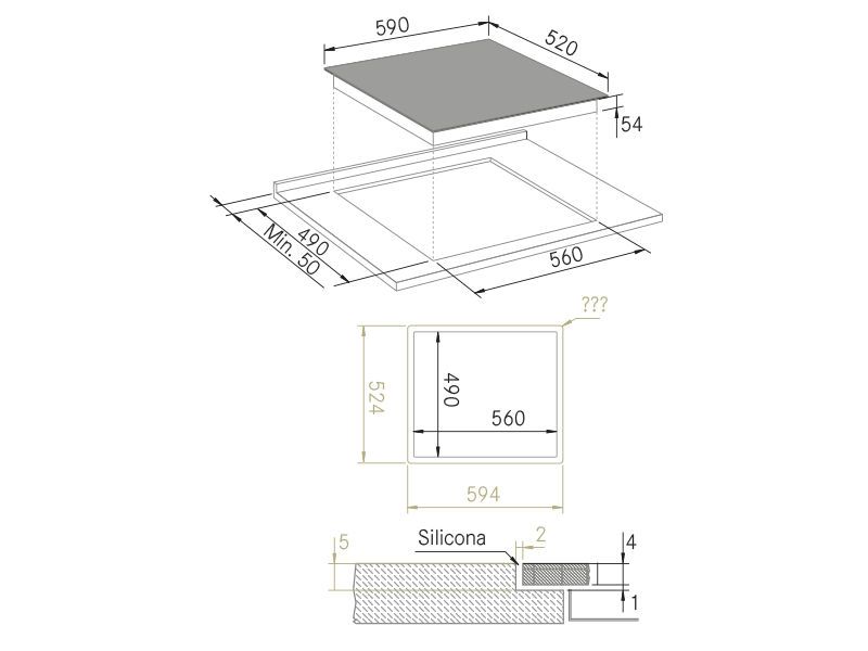 Placas - Vitro Basic 603 - Plano técnico